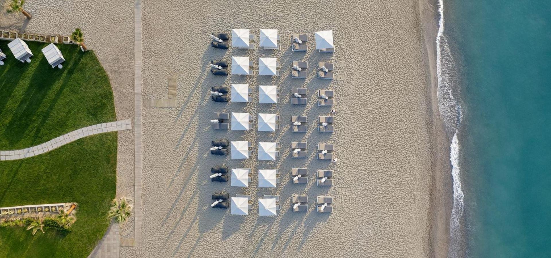 Nautilux Rethymno By Mage Hotels ภายนอก รูปภาพ Aerial view of the beach